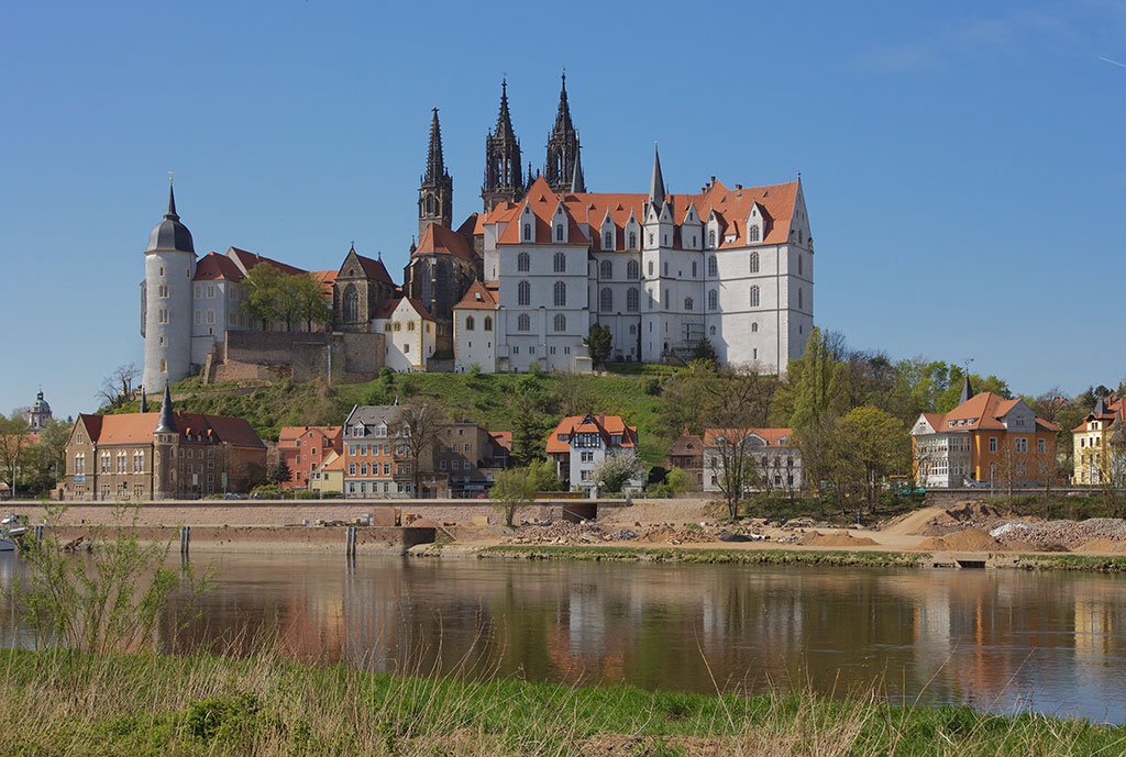 The Albrechtsburg and cathedral above the Elbe at Meissen
