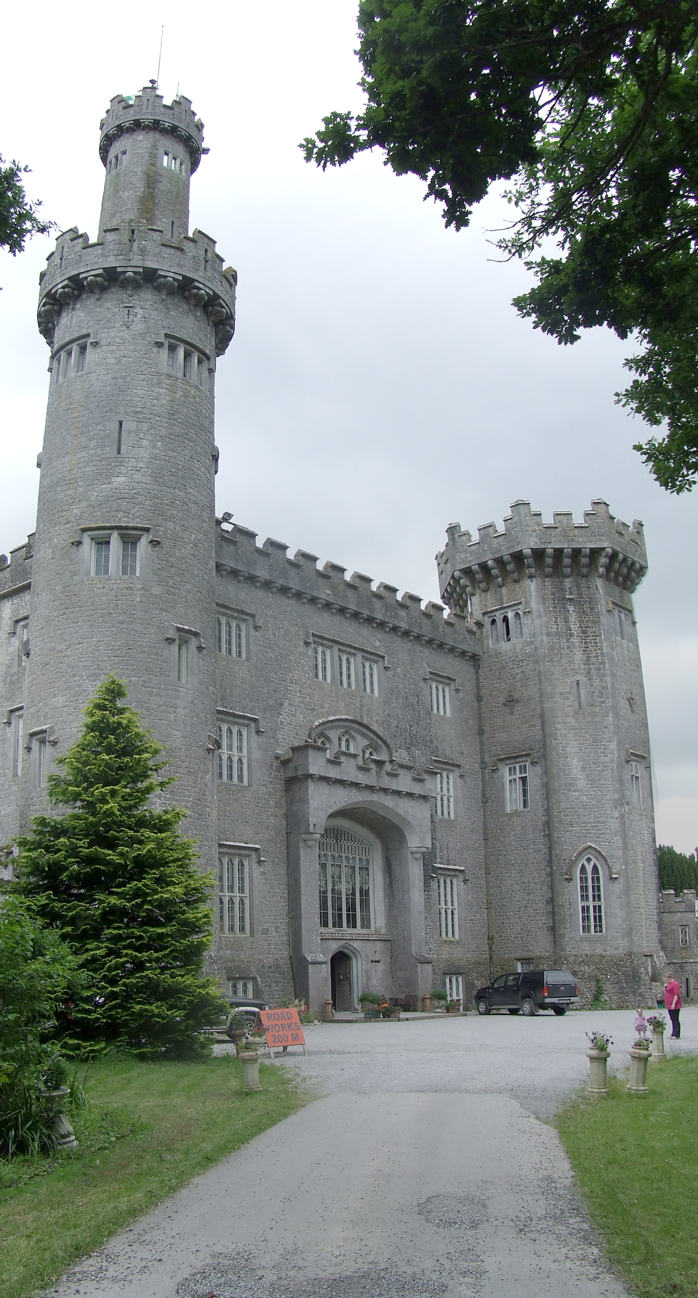 Charleville Castle's Gothic Revival towers among woodland