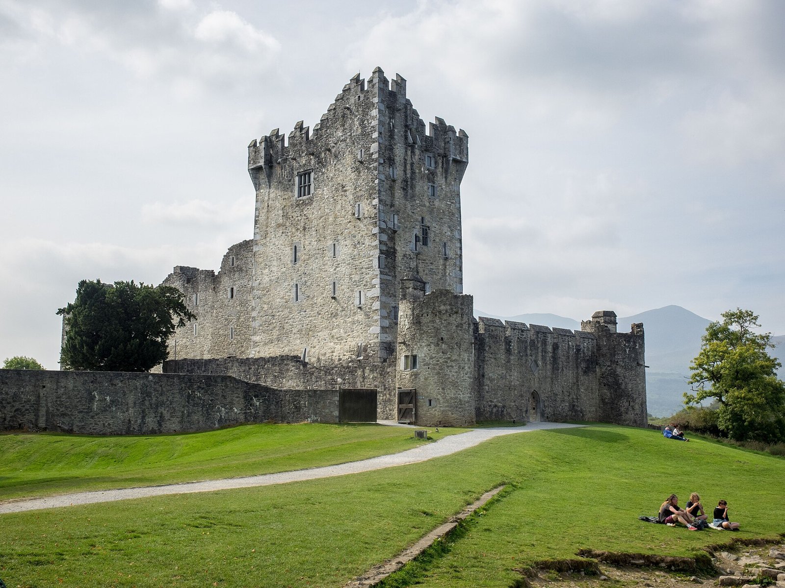 Ross Castle's tower house beside Lough Leane in Killarney National Park